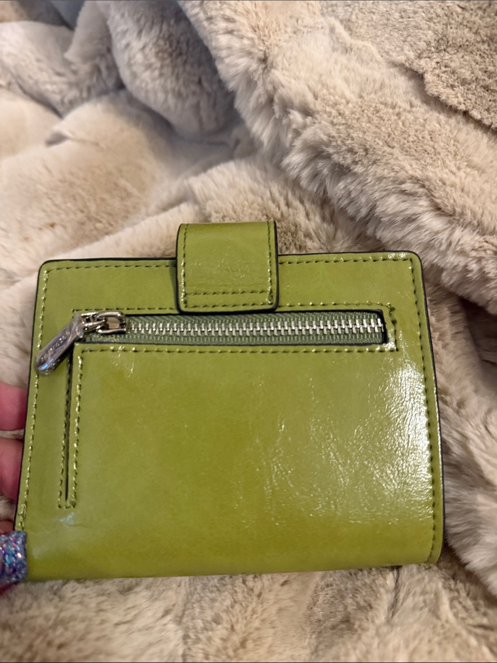 Green Leather Snap Wallet - Picture 5 of 5